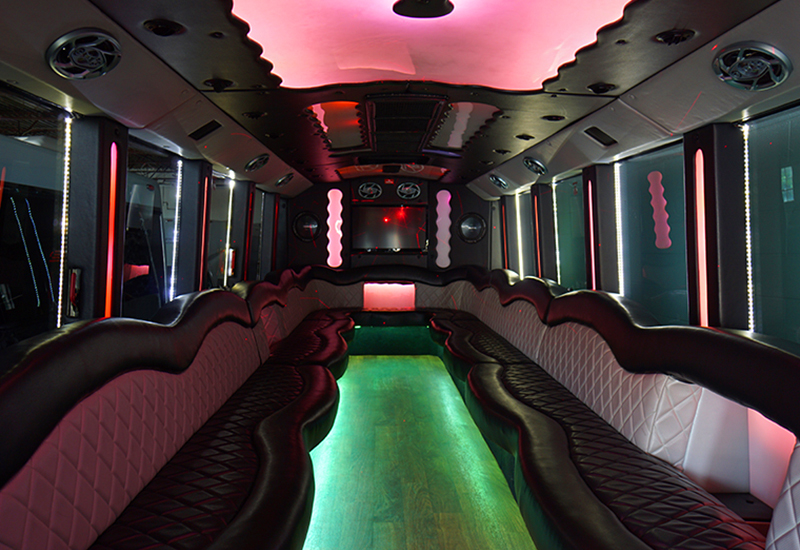 dance pole on party bus
